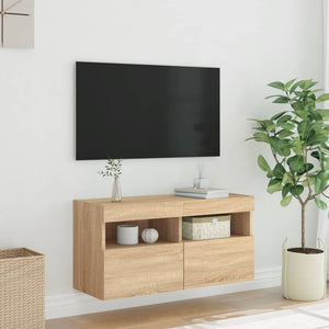 TV-Wandschrank Sonoma Eiche mit LED