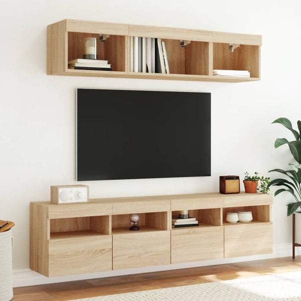 TV-Wandschrank Sonoma Eiche mit LED