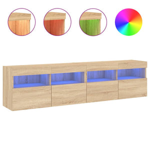 TV-Wandschränke mit LED Sonoma-Eiche 2er Set