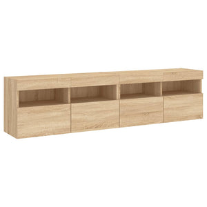 TV-Wandschränke mit LED Sonoma-Eiche 2er Set