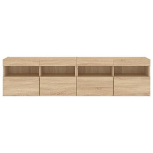 TV-Wandschränke mit LED Sonoma-Eiche 2er Set