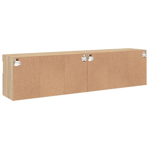 TV-Wandschränke mit LED Sonoma-Eiche 2er Set