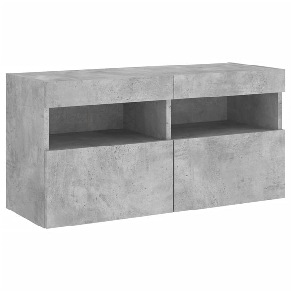 TV-Wandschrank mit LED Betongrau 80cm