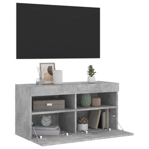 TV-Wandschrank mit LED Betongrau 80cm