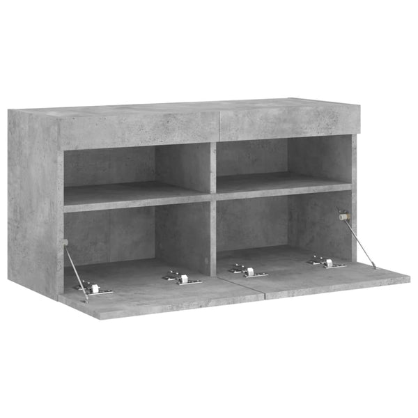 TV-Wandschrank mit LED Betongrau 80cm