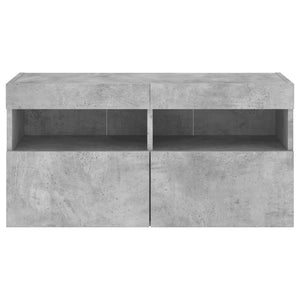 TV-Wandschrank mit LED Betongrau 80cm