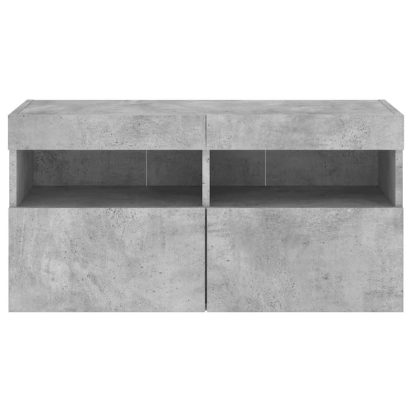 TV-Wandschrank mit LED Betongrau 80cm