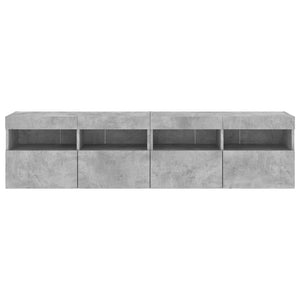 TV-Wandschränke mit LED, 2er-Set, Betongrau