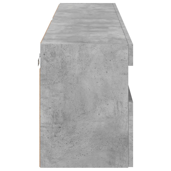 TV-Wandschränke mit LED, 2er-Set, Betongrau