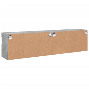TV-Wandschränke mit LED, 2er-Set, Betongrau