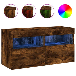 TV-Wandschrank mit LED Räuchereiche 80cm