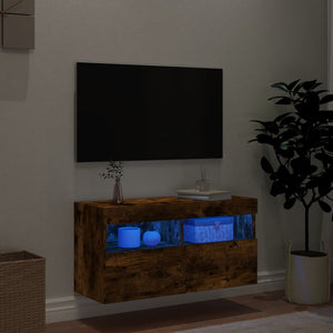 TV-Wandschrank mit LED Räuchereiche 80cm