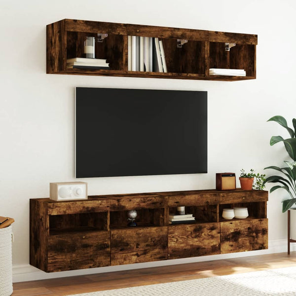 TV-Wandschrank mit LED Räuchereiche 80cm
