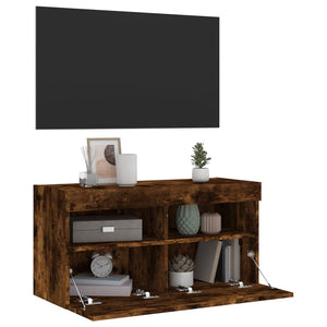 TV-Wandschrank mit LED Räuchereiche 80cm