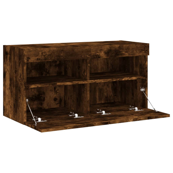 TV-Wandschrank mit LED Räuchereiche 80cm