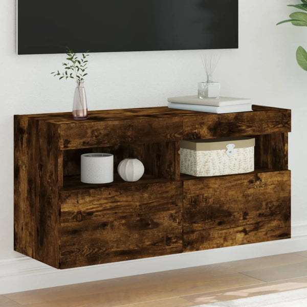 TV-Wandschrank mit LED Räuchereiche 80cm