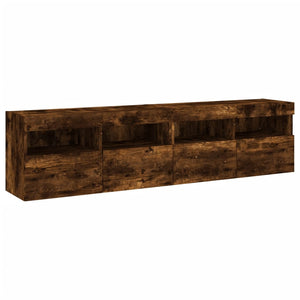 TV-Wandschränke mit LED Räuchereiche 80cm