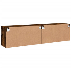 TV-Wandschränke mit LED Räuchereiche 80cm