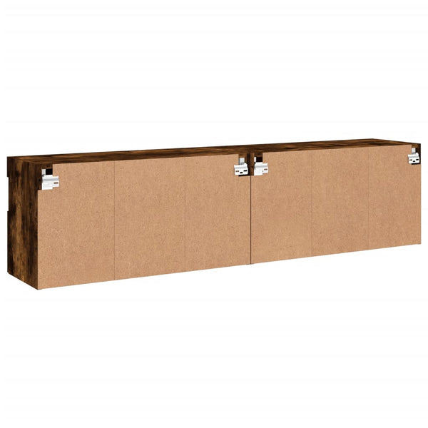 TV-Wandschränke mit LED Räuchereiche 80cm