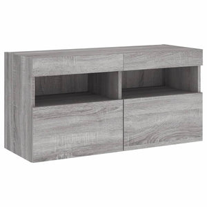 TV-Wandschrank mit LED Grau Sonoma 80 cm