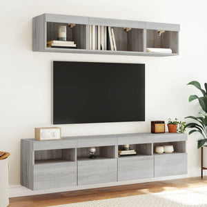 TV-Wandschrank mit LED Grau Sonoma 80 cm