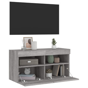 TV-Wandschrank mit LED Grau Sonoma 80 cm