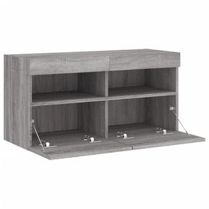 TV-Wandschrank mit LED Grau Sonoma 80 cm