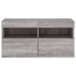 TV-Wandschrank mit LED Grau Sonoma 80 cm