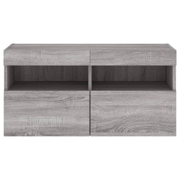 TV-Wandschrank mit LED Grau Sonoma 80 cm