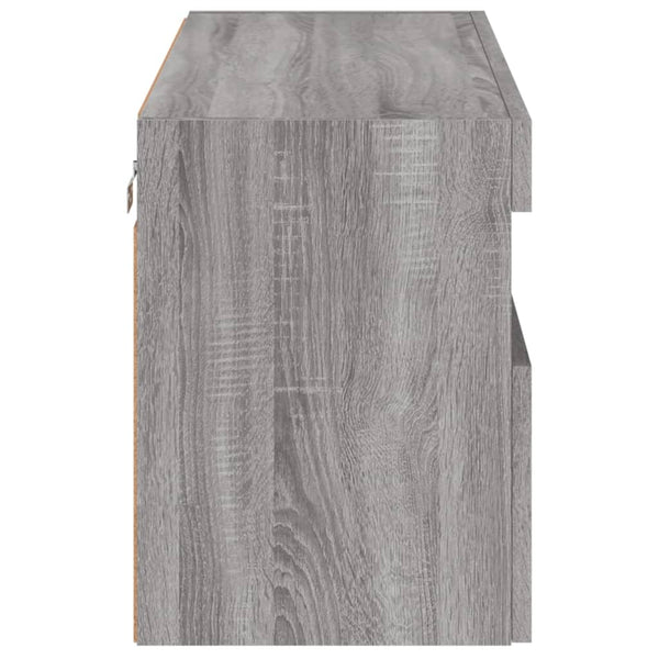 TV-Wandschrank mit LED Grau Sonoma 80 cm