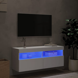 TV-Wandschrank mit LED Weiß 100x30x40 cm