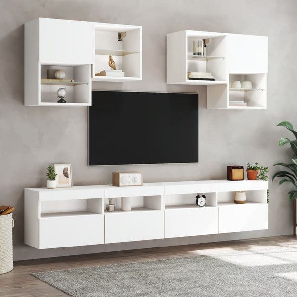 TV-Wandschrank mit LED Weiß 100x30x40 cm