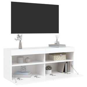 TV-Wandschrank mit LED Weiß 100x30x40 cm