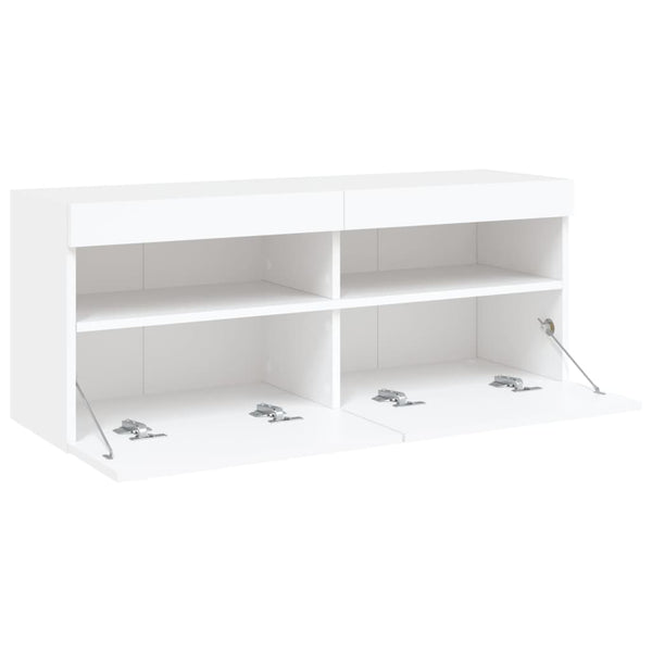 TV-Wandschrank mit LED Weiß 100x30x40 cm