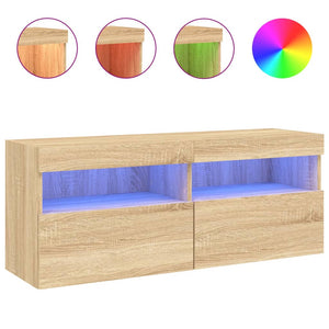 TV-Wandschrank mit LED Sonoma Eiche 100x30x40 cm