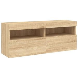 TV-Wandschrank mit LED Sonoma Eiche 100x30x40 cm