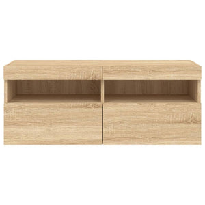 TV-Wandschrank mit LED Sonoma Eiche 100x30x40 cm