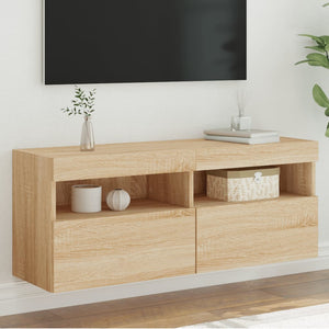 TV-Wandschrank mit LED Sonoma Eiche 100x30x40 cm