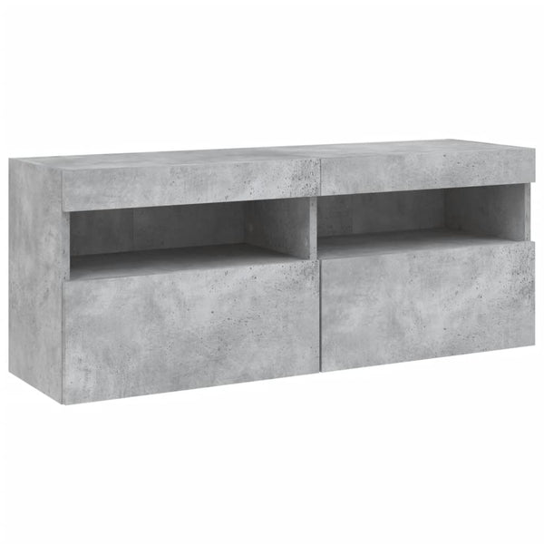 TV-Wandschrank mit LED Betongrau 100cm