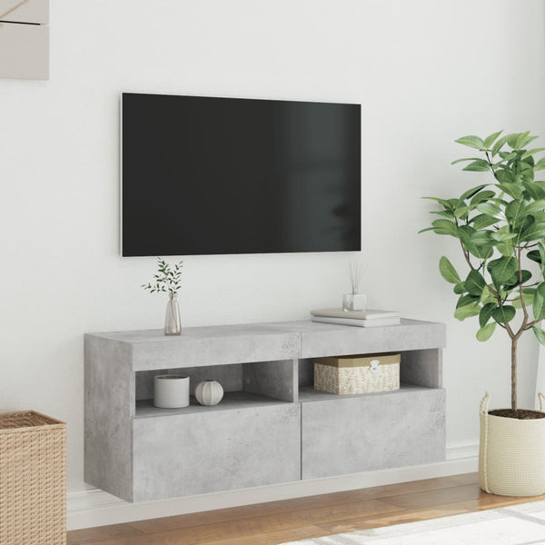 TV-Wandschrank mit LED Betongrau 100cm
