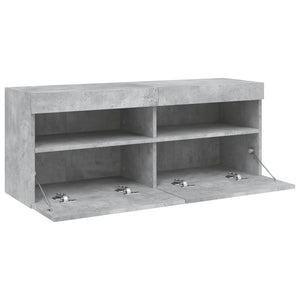 TV-Wandschrank mit LED Betongrau 100cm