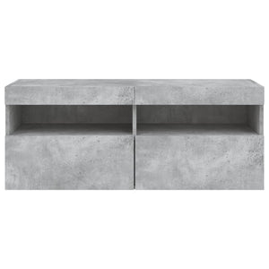 TV-Wandschrank mit LED Betongrau 100cm