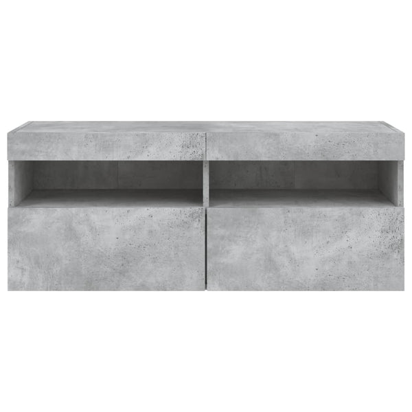 TV-Wandschrank mit LED Betongrau 100cm