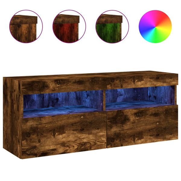 TV-Wandschrank mit LED Räuchereiche 100cm
