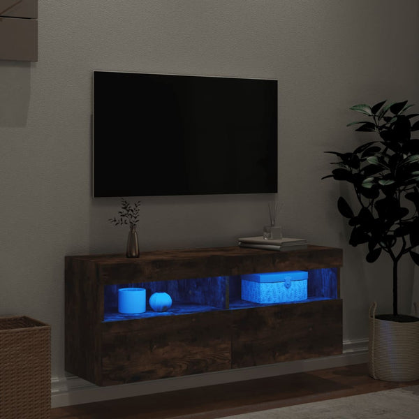 TV-Wandschrank mit LED Räuchereiche 100cm