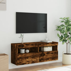 TV-Wandschrank mit LED Räuchereiche 100cm