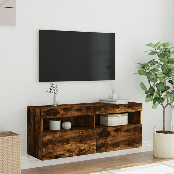 TV-Wandschrank mit LED Räuchereiche 100cm