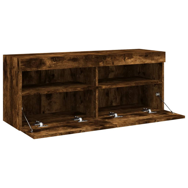 TV-Wandschrank mit LED Räuchereiche 100cm