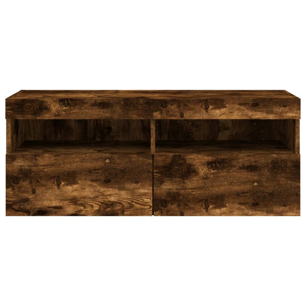 TV-Wandschrank mit LED Räuchereiche 100cm