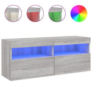 TV-Wandschrank mit LED Grau Sonoma 100 cm